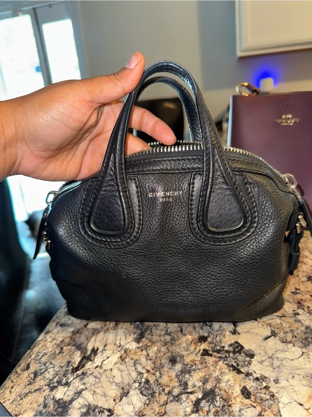 Givenchy Black Pebbled Leather Satchel